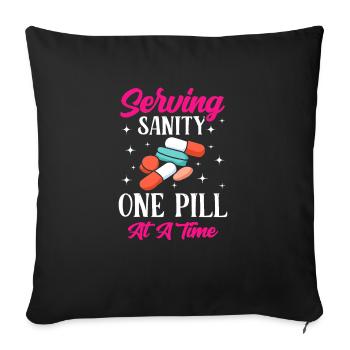 Drôle Psychiatrique - Housse de coussin décorative 45 x 45 cm - noir - Devant