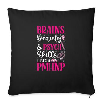 Soins infirmiers psychiatriquesPsychiatrique - Housse de coussin décorative 45 x 45 cm - noir - Devant