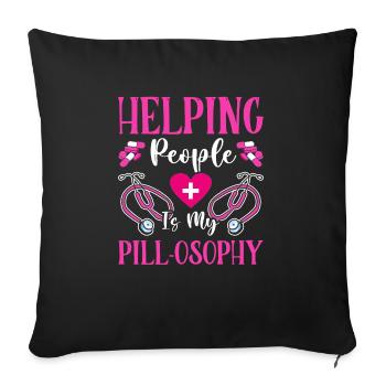 Soins infirmiers psychiatriquesPsychiatrique - Housse de coussin décorative 45 x 45 cm - noir - Devant
