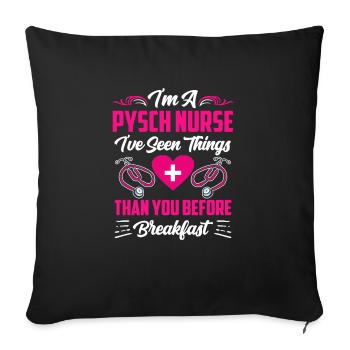 Soins infirmiers psychiatriquesPsychiatrique - Housse de coussin décorative 45 x 45 cm - noir - Devant