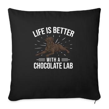 Chocolate Labrador Retriever Hund - Sofakissenbezug 45 x 45 cm - Schwarz - Vorne