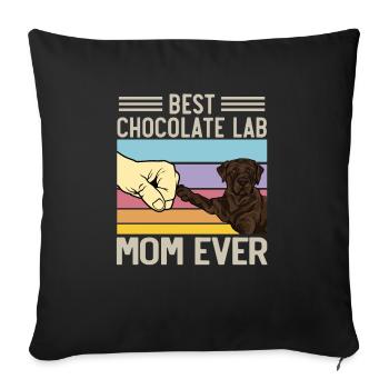 Chocolate Labrador Retriever Hund - Sofakissenbezug 45 x 45 cm - Schwarz - Vorne