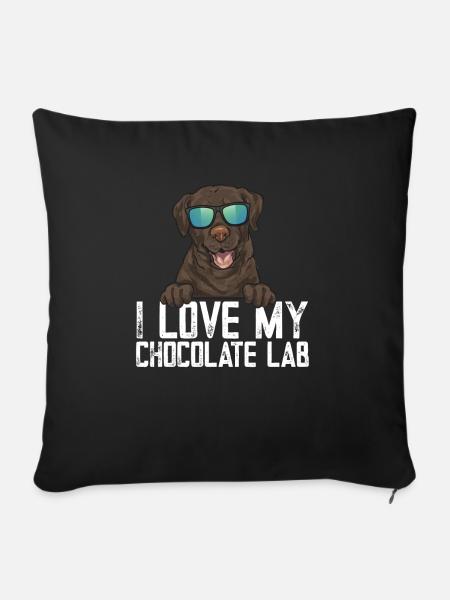 Chocolate Labrador Retriever Hund - Sofakissenbezug 45 x 45 cm - Schwarz