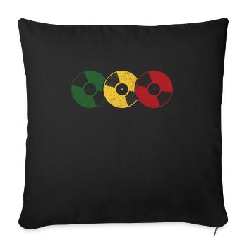 Vinyl Record Collectible DJ Gift - Sofa pillowcase 17,3'' x 17,3'' (45 x 45 cm) - black - Front