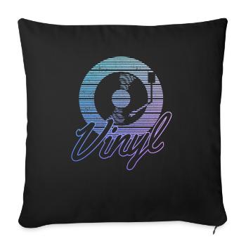 Vinyl Record Collectible DJ Gift - Sofa pillowcase 17,3'' x 17,3'' (45 x 45 cm) - black - Front