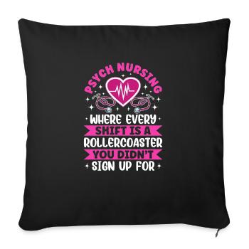 Drôle Mental Soins Infirmiers Psychiatrique - Housse de coussin décorative 45 x 45 cm - noir - Devant