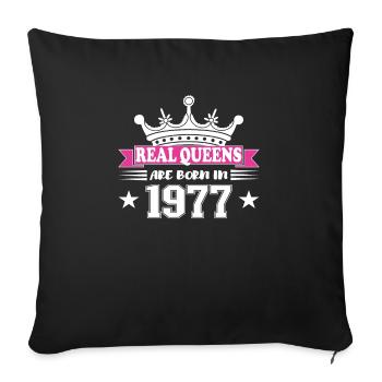 47 ans Anniversaire 1977 Anniversaire - Housse de coussin décorative 45 x 45 cm - noir - Devant