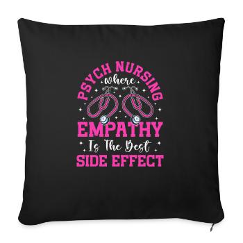 Drôle Psychiatrique - Housse de coussin décorative 45 x 45 cm - noir - Devant