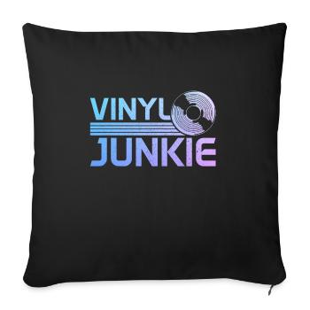 Vinyl Record Collectible DJ Gift - Sofa pillowcase 17,3'' x 17,3'' (45 x 45 cm) - black - Front