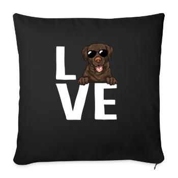 Chocolate Labrador Retriever Hund - Sofakissenbezug 45 x 45 cm - Schwarz - Vorne