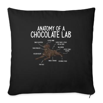 Chocolate Labrador Retriever Hund - Sofakissenbezug 45 x 45 cm - Schwarz - Vorne
