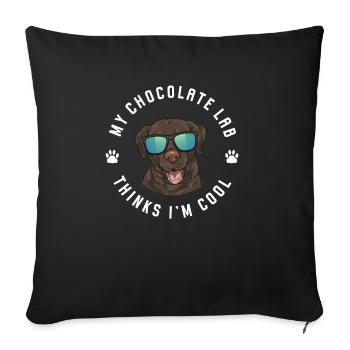 Chocolate Labrador Retriever Hund - Sofakissenbezug 45 x 45 cm - Schwarz - Vorne