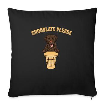 Chocolate Labrador Retriever Hund - Sofakissenbezug 45 x 45 cm - Schwarz - Vorne