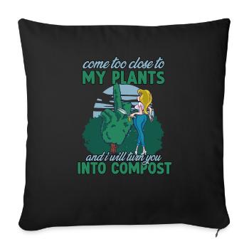 Drôle de jardinier qui dit jardinage jardinier de - Housse de coussin décorative 45 x 45 cm - noir - Devant