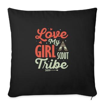 Girl Scout Tribe Pride: United in Scouting Tee - Sofakissenbezug 45 x 45 cm - Schwarz - Vorne