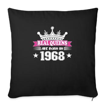 56 ans Anniversaire 1968 Anniversaire - Housse de coussin décorative 45 x 45 cm - noir - Devant