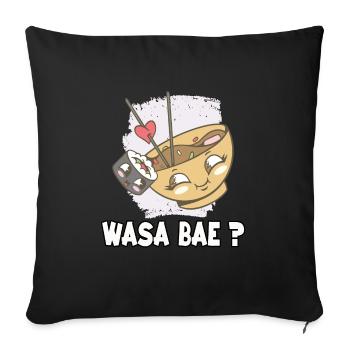 Kawaii Sushi-Liebhaber Motiv für Sushi-Fans Ramen - Sofakissenbezug 45 x 45 cm - Schwarz - Vorne
