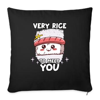Sushi-Liebhaber-Motiv Japan Männer und Frauen - Sofakissenbezug 45 x 45 cm - Schwarz - Vorne