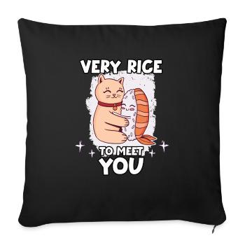 drôle Japon sushi Kpop Wasabi Nigiri sushi - Housse de coussin décorative 45 x 45 cm - noir - Devant