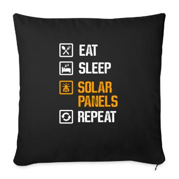 Solar Panel Solar Energy Solar Power - Sofa pillowcase 17,3'' x 17,3'' (45 x 45 cm) - black - Front