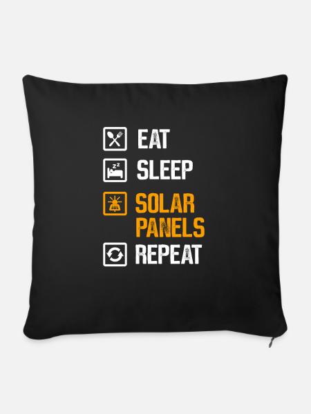Solarmodul Solarenergie Solarstrom - Sofakissenbezug 45 x 45 cm - Schwarz