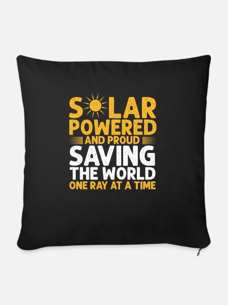 Solarmodul Solarenergie Solarstrom - Sofakissenbezug 45 x 45 cm - Schwarz