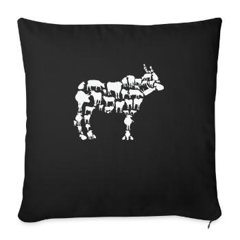 Cow Farmer Animal Farming Cow Silhouette - Sofa pillowcase 17,3'' x 17,3'' (45 x 45 cm) - black - Front