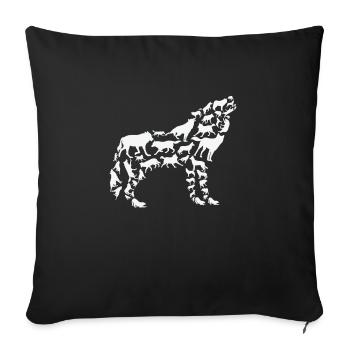Wolf Wildlife Nature Forrest Animals Wolfes - Sofa pillowcase 17,3'' x 17,3'' (45 x 45 cm) - black - Front