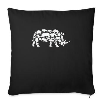Rhinoceros Wildlife Africa Rhinoceros Silhouette - Sofa pillowcase 17,3'' x 17,3'' (45 x 45 cm) - black - Front