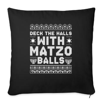 Joyeux Noël Noël Hanoukka Noël - Housse de coussin décorative 45 x 45 cm - noir - Devant