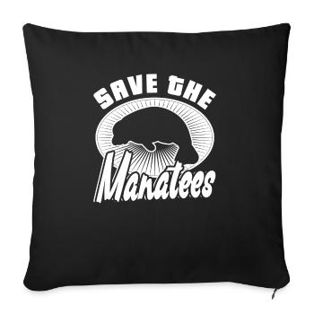 Sauvons les lamantins Animaux aquatiques Lamantins - Housse de coussin décorative 45 x 45 cm - noir - Devant
