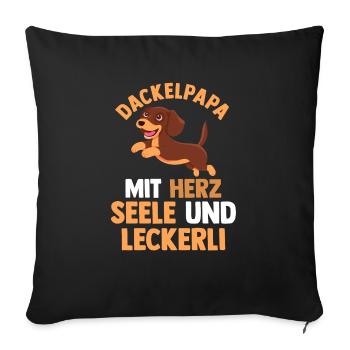 Hund Dachshund Dackel - Sofakissenbezug 45 x 45 cm - Schwarz - Vorne