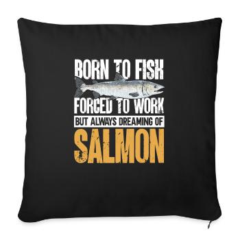 Pêche au saumon Pêcheur de saumon - Housse de coussin décorative 45 x 45 cm - noir - Devant