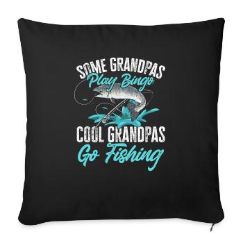 Pêche au saumon Pêcheur de saumon - Housse de coussin décorative 45 x 45 cm - noir - Devant