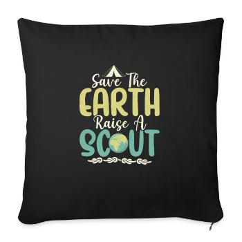 Scout Earth Champions: Raising Awareness Tee - Sofa pillowcase 17,3'' x 17,3'' (45 x 45 cm) - black - Front