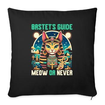 Bastet Déesse égyptienne Égypte Pyramide Égypte - Housse de coussin décorative 45 x 45 cm - noir - Devant