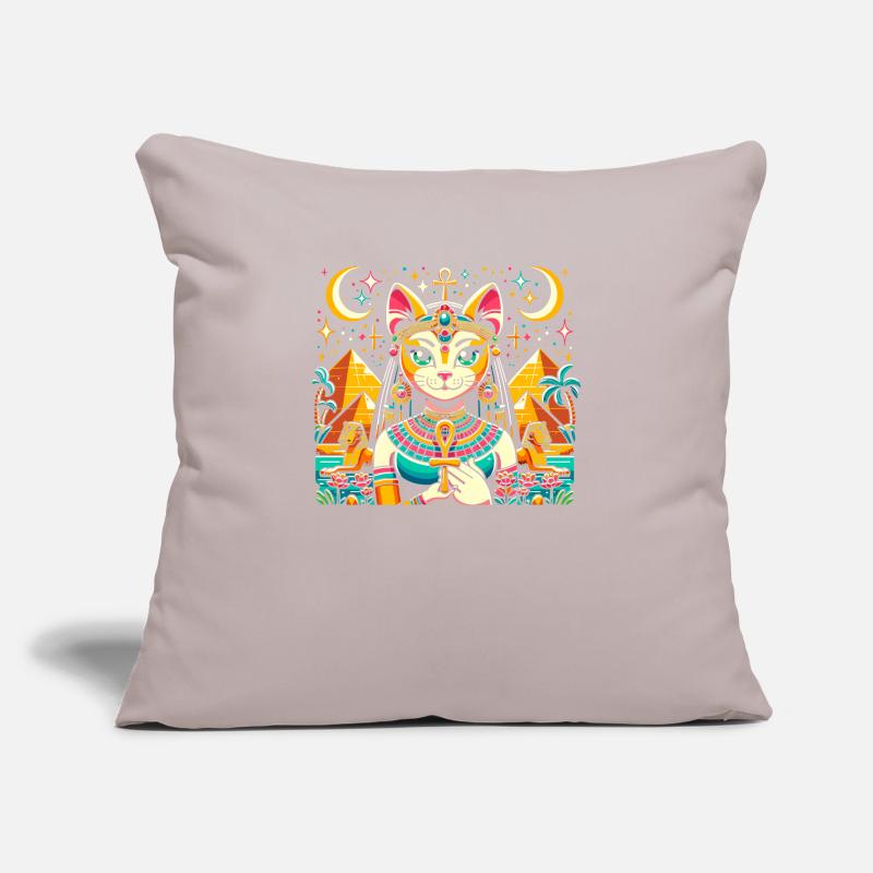 Bastet Déesse égyptienne Égypte Pyramide Égypte Housse de coussin décorative 45 x 45 cm