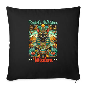 Bastet Déesse égyptienne Égypte Pyramide Égypte - Housse de coussin décorative 45 x 45 cm - noir - Devant