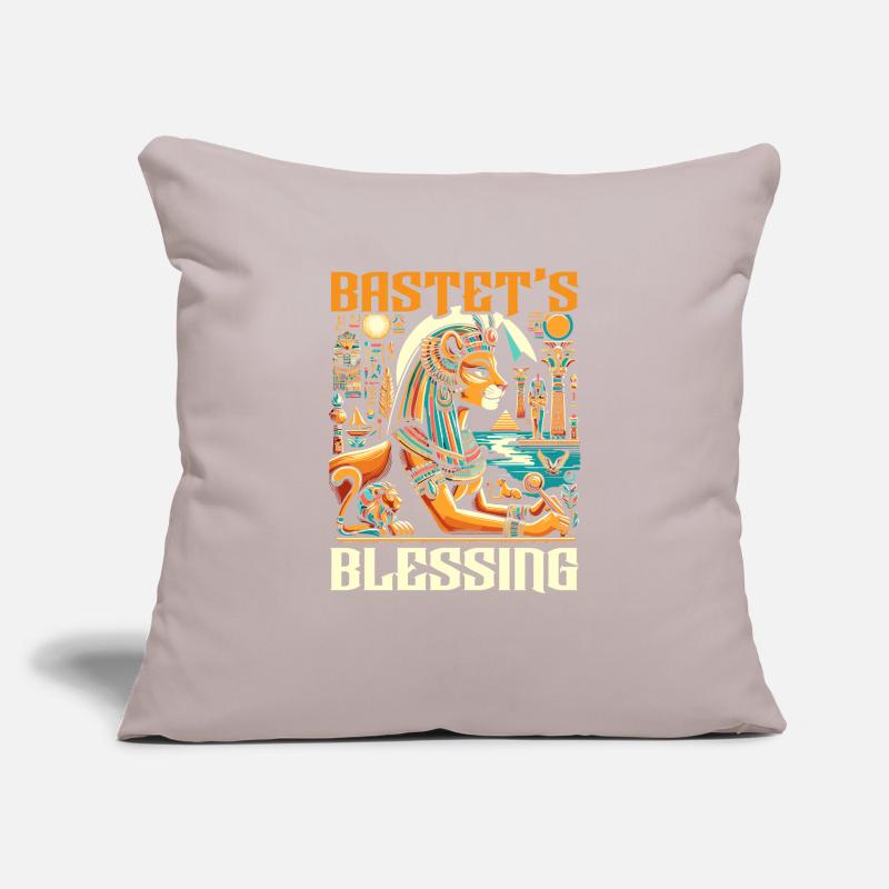 Bastet Déesse égyptienne Égypte Pyramide Égypte Housse de coussin décorative 45 x 45 cm