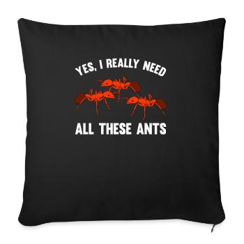 Fourmis fourmilières d’élevage de fourmis - Housse de coussin décorative 45 x 45 cm - noir - Devant