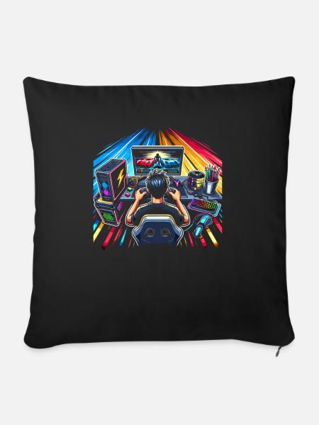 Speedrunning Videospieler Gamer Gaming - Sofakissenbezug 45 x 45 cm - Schwarz