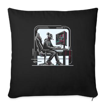 Speedrunning Video Game Player Gamer Gaming - Sofa pillowcase 17,3'' x 17,3'' (45 x 45 cm) - black - Front