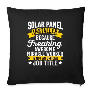 Solar Panel Installer Technician Men Renewable - Sofa pillowcase 17,3'' x 17,3'' (45 x 45 cm) - black - Front