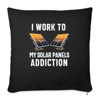 Solar Panel Installer Technician Men Renewable - Sofa pillowcase 17,3'' x 17,3'' (45 x 45 cm) - black - Front