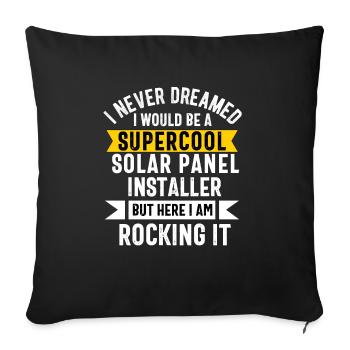Solar Panel Installer Technician Men Renewable - Sofa pillowcase 17,3'' x 17,3'' (45 x 45 cm) - black - Front