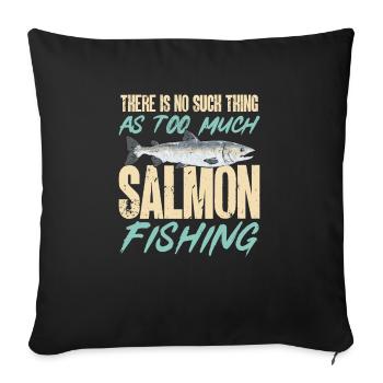 Pêche au saumon Pêcheur de saumon - Housse de coussin décorative 45 x 45 cm - noir - Devant