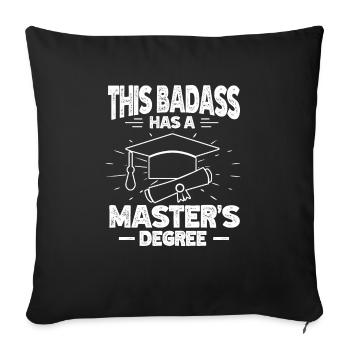Master's Degree Studies Master's Degree - Sofa pillowcase 17,3'' x 17,3'' (45 x 45 cm) - black - Front