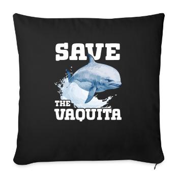 Save the Vaquita Porpoise Cochito - Sofa pillowcase 17,3'' x 17,3'' (45 x 45 cm) - black - Front