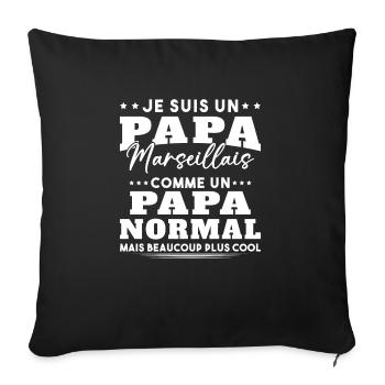 Je suis un Papa Marseillais - Housse de coussin décorative 45 x 45 cm - noir - Devant