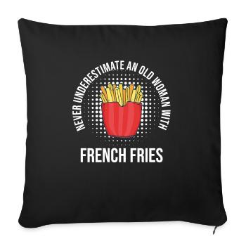 Frites drôles Frites drôles - Housse de coussin décorative 45 x 45 cm - noir - Devant